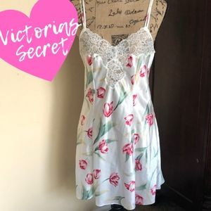NWOT Victorias Secret Floral Silk Nightie